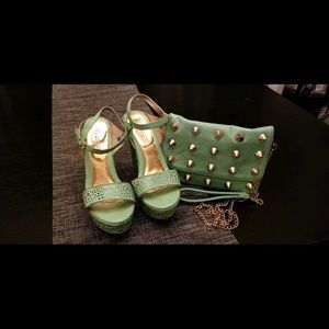 Wedge Sandals with matching purse